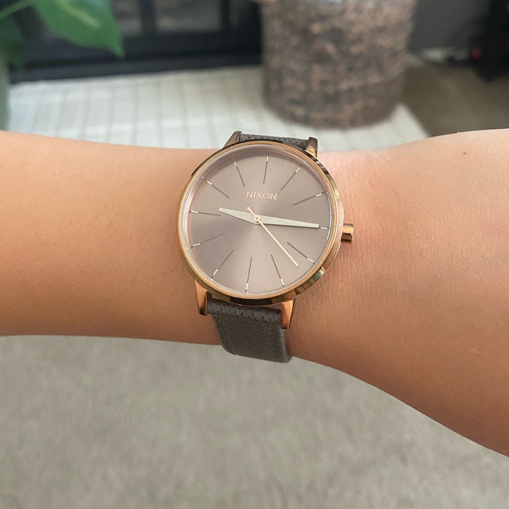 Taupe Leather Nixon Watch